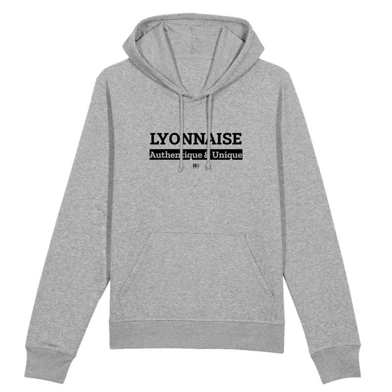 Cadeau anniversaire : Sweat à Capuche - Lyonnaise - Coton Bio - 5 Coloris - Cadeau Original - Cadeau Personnalisable - Cadeaux-Positifs.com -XS-Gris-