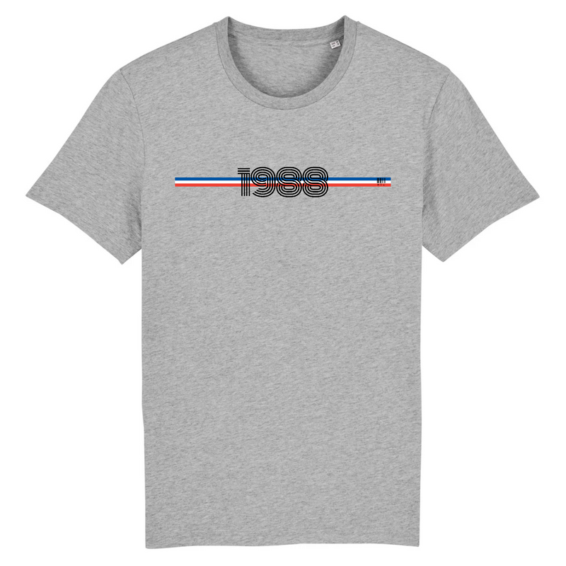 Cadeau anniversaire : T-Shirt - Année 1988 - Coton Bio - 7 Coloris - Cadeau Original - Cadeau Personnalisable - Cadeaux-Positifs.com -XS-Gris-