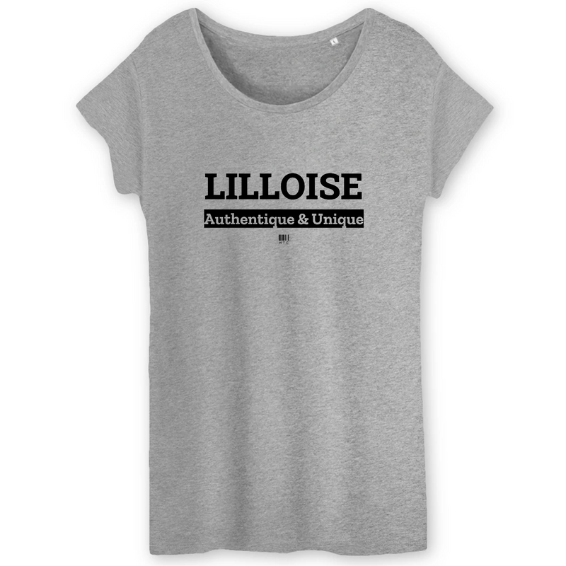 Cadeau anniversaire : T-Shirt - Lilloise - Coton Bio - 3 Coloris - Cadeau Original - Cadeau Personnalisable - Cadeaux-Positifs.com -XS-Gris-