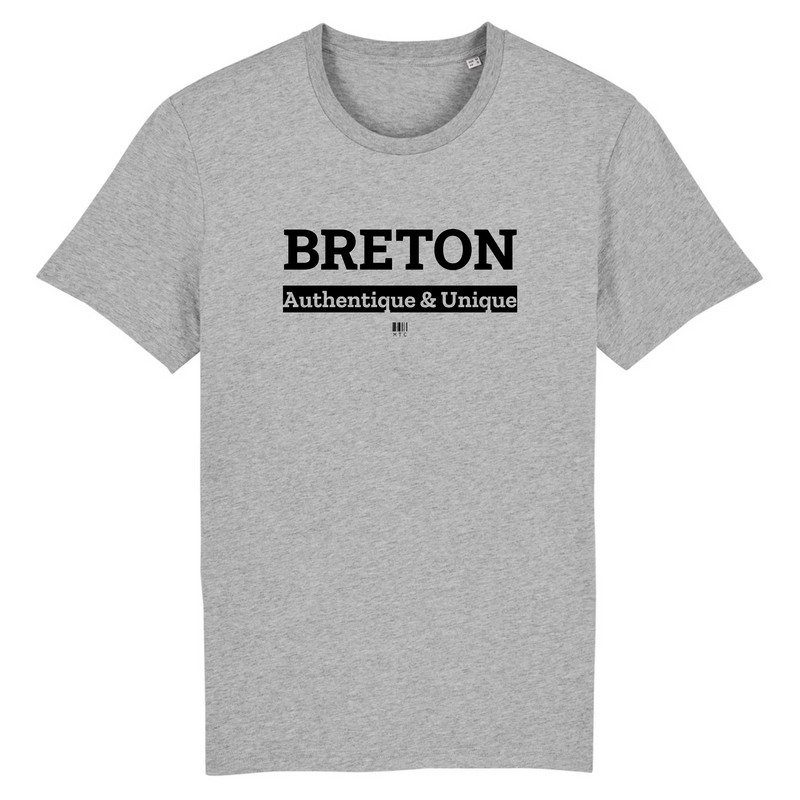 Cadeau anniversaire : T-Shirt - Breton - Coton Bio - 7 Coloris - Cadeau Original - Cadeau Personnalisable - Cadeaux-Positifs.com -XS-Gris-