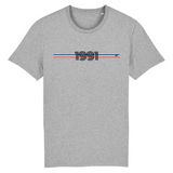 T-Shirt - Année 1991 - Coton Bio - 7 Coloris - Cadeau Original - Cadeau Personnalisable - Cadeaux-Positifs.com -XS-Gris-