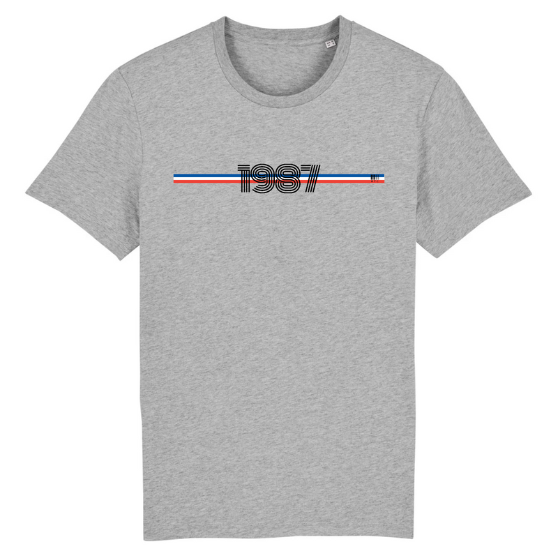 Cadeau anniversaire : T-Shirt - Année 1987 - Coton Bio - 7 Coloris - Cadeau Original - Cadeau Personnalisable - Cadeaux-Positifs.com -XS-Gris-