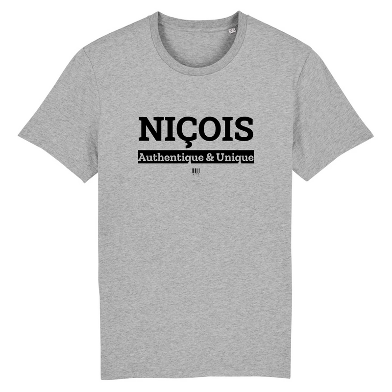 Cadeau anniversaire : T-Shirt - Niçois - Coton Bio - 7 Coloris - Cadeau Original - Cadeau Personnalisable - Cadeaux-Positifs.com -XS-Gris-