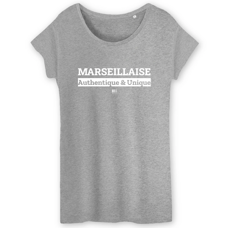 Cadeau anniversaire : T-Shirt - Marseillaise - Coton Bio - 3 Coloris - Cadeau Original - Cadeau Personnalisable - Cadeaux-Positifs.com -XS-Gris-