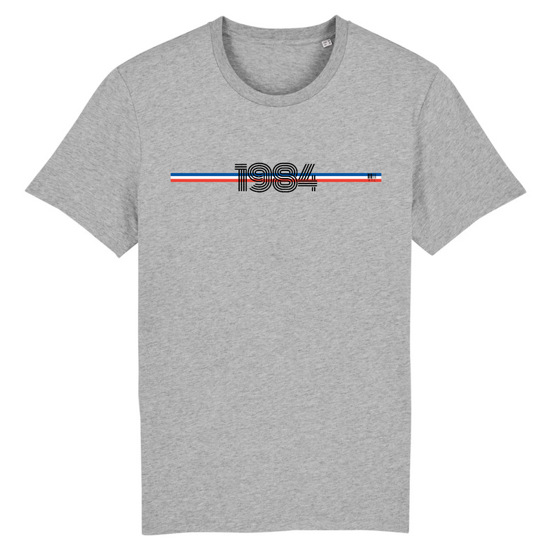 Cadeau anniversaire : T-Shirt - Année 1984 - Coton Bio - 7 Coloris - Cadeau Original - Cadeau Personnalisable - Cadeaux-Positifs.com -XS-Gris-