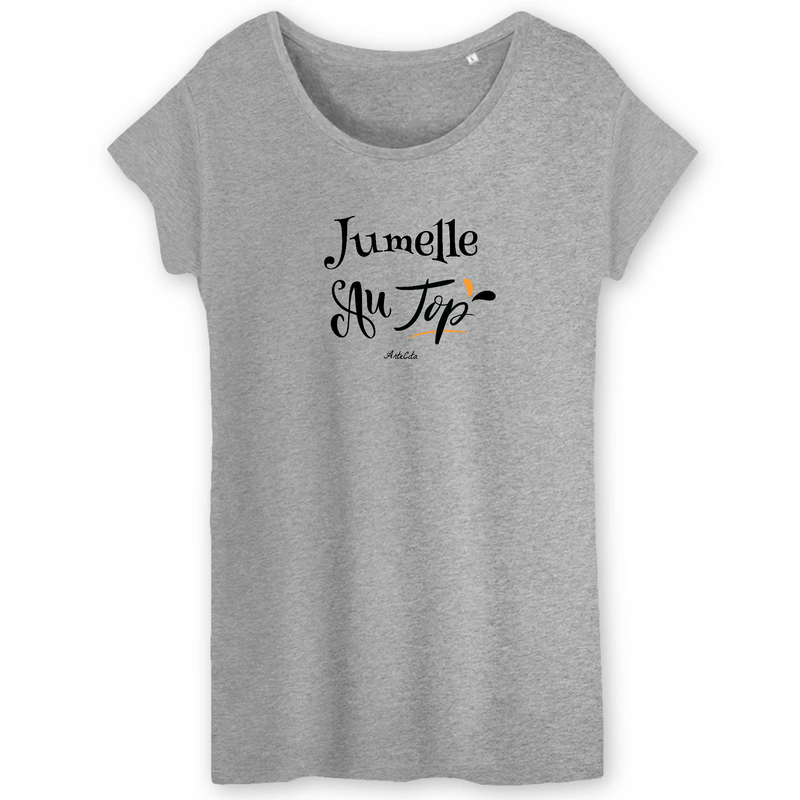 Cadeau anniversaire : T-Shirt - Jumelle au Top - Coton Bio - Cadeau Original - Cadeau Personnalisable - Cadeaux-Positifs.com -XS-Gris-