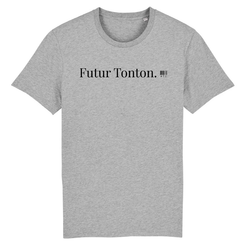 Cadeau anniversaire : T-Shirt - Futur Tonton - Coton Bio - 7 Coloris - Cadeau Original - Cadeau Personnalisable - Cadeaux-Positifs.com -XS-Gris-