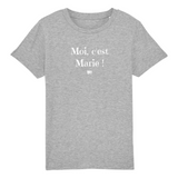 T-Shirt Enfant - Moi c'est Marie - Coton Bio - Cadeau Original - Cadeau Personnalisable - Cadeaux-Positifs.com -3-4 ans-Gris-