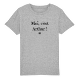 T-Shirt Enfant - Moi c'est Arthur - Coton Bio - Cadeau Original - Cadeau Personnalisable - Cadeaux-Positifs.com -3-4 ans-Gris-