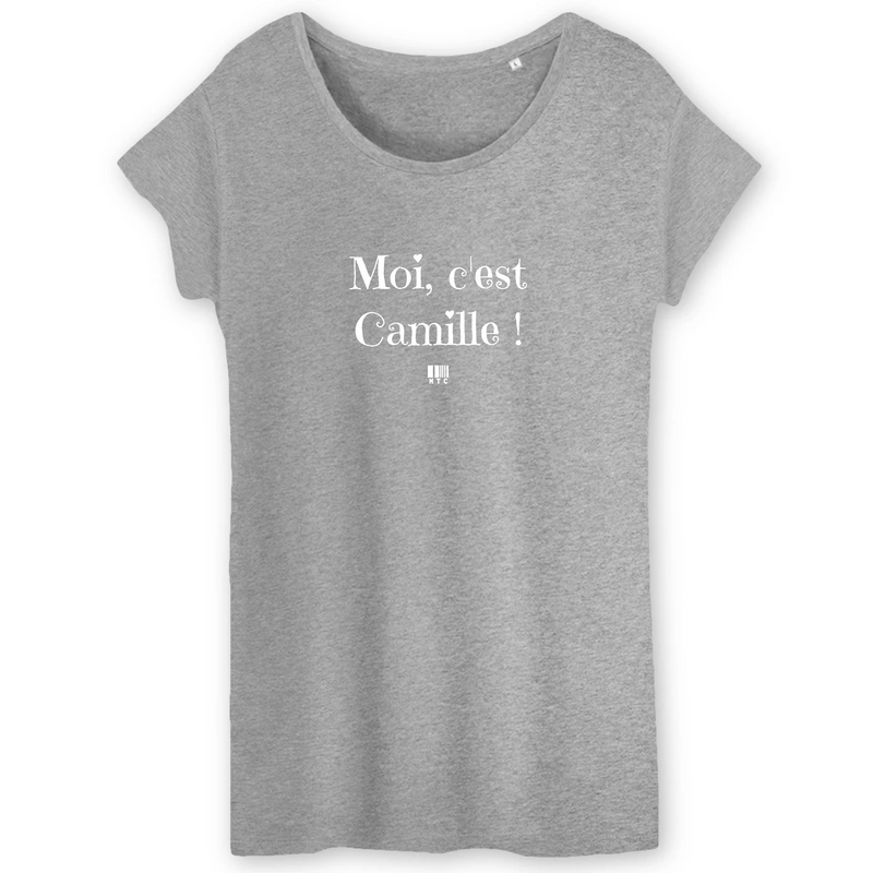 Cadeau anniversaire : T-Shirt - Moi c'est Camille - Coton Bio - 3 Coloris - Cadeau Original - Cadeau Personnalisable - Cadeaux-Positifs.com -XS-Gris-