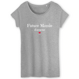 T-Shirt - Future Mamie d'amour - Coton Bio - 3 Coloris - Cadeau Original - Cadeau Personnalisable - Cadeaux-Positifs.com -XS-Gris-