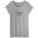 T-Shirt - Ch'timi d'amour - Femme - Coton Bio - 3 coloris - Cadeau Original - Cadeau Personnalisable - Cadeaux-Positifs.com -XS-Gris-