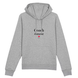 Sweat à Capuche - Coach d'amour - Coton Bio - 5 Coloris - Original - Cadeau Personnalisable - Cadeaux-Positifs.com -XS-Gris-