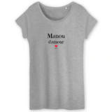 T-Shirt - Manou d'amour - Coton Bio - 3 Coloris - Cadeau Original - Cadeau Personnalisable - Cadeaux-Positifs.com -XS-Gris-