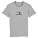 T-Shirt - Papa d'amour - Coton Bio - 7 Coloris - Cadeau Original - Cadeau Personnalisable - Cadeaux-Positifs.com -XS-Gris-