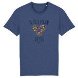 T-Shirt - Je suis Vegan de toi (Coeur) - Unisexe - Coton Bio - Cadeau Original - Cadeau Personnalisable - Cadeaux-Positifs.com -XS-Indigo-