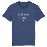 T-Shirt - Moi c'est Gilles - Coton Bio - 7 Coloris - Cadeau Original - Cadeau Personnalisable - Cadeaux-Positifs.com -XS-Indigo-