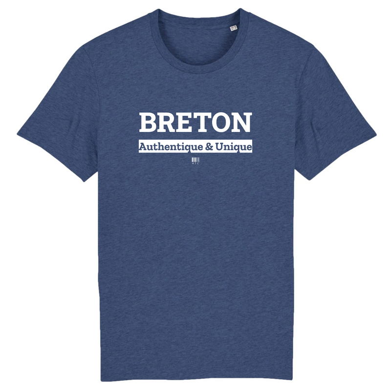 Cadeau anniversaire : T-Shirt - Breton - Coton Bio - 7 Coloris - Cadeau Original - Cadeau Personnalisable - Cadeaux-Positifs.com -XS-Indigo-