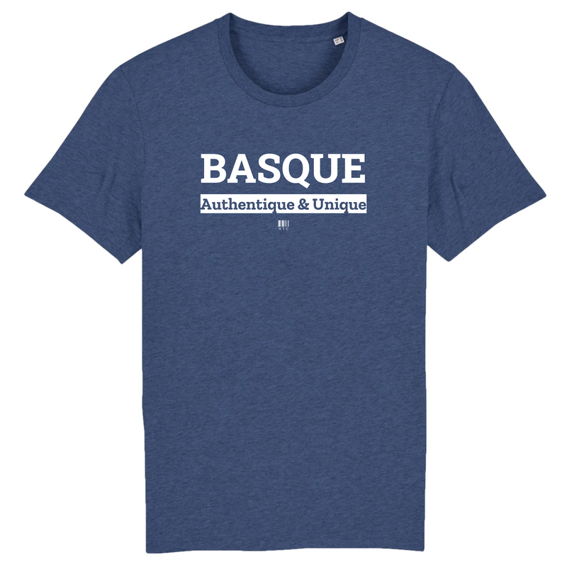 Cadeau anniversaire : T-Shirt - Basque - Unisexe - Coton Bio - 7 Coloris - Cadeau Original - Cadeau Personnalisable - Cadeaux-Positifs.com -XS-Indigo-