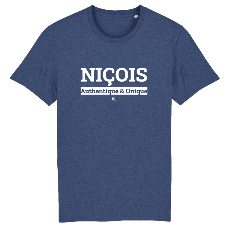 Cadeau anniversaire : T-Shirt - Niçois - Coton Bio - 7 Coloris - Cadeau Original - Cadeau Personnalisable - Cadeaux-Positifs.com -XS-Indigo-