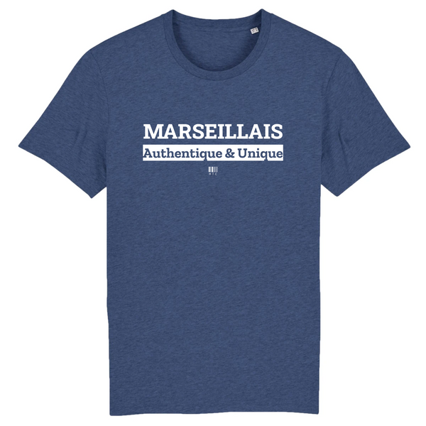 T-Shirt - Marseillais - Coton Bio - 7 Coloris - Cadeau Original - Cadeau Personnalisable - Cadeaux-Positifs.com -XS-Indigo-