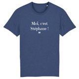 T-Shirt - Moi c'est Stéphane - Coton Bio - 7 Coloris - Cadeau Original - Cadeau Personnalisable - Cadeaux-Positifs.com -XS-Indigo-