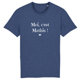 T-Shirt - Moi c'est Mathis - Coton Bio - 7 Coloris - Cadeau Original - Cadeau Personnalisable - Cadeaux-Positifs.com -XS-Indigo-
