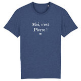 T-Shirt - Moi c'est Pierre - Coton Bio - 7 Coloris - Cadeau Original - Cadeau Personnalisable - Cadeaux-Positifs.com -XS-Indigo-