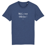 T-Shirt - Moi c'est Olivier - Coton Bio - 7 Coloris - Cadeau Original - Cadeau Personnalisable - Cadeaux-Positifs.com -XS-Indigo-