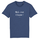T-Shirt - Moi c'est Claude - Coton Bio - 7 Coloris - Cadeau Original - Cadeau Personnalisable - Cadeaux-Positifs.com -XS-Indigo-