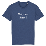 T-Shirt - Moi c'est Samy - Coton Bio - 7 Coloris - Cadeau Original - Cadeau Personnalisable - Cadeaux-Positifs.com -XS-Indigo-