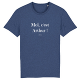 T-Shirt - Moi c'est Arthur - Coton Bio - 7 Coloris - Cadeau Original - Cadeau Personnalisable - Cadeaux-Positifs.com -XS-Indigo-