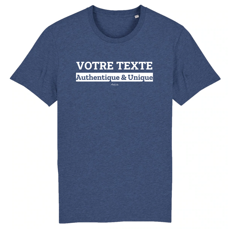 Cadeau anniversaire : T-shirt Premium à Personnaliser - XXX Authentique & Unique - 12 Coloris - Cadeau Personnalisable - Cadeau Personnalisable - Cadeaux-Positifs.com -XS-Indigo-