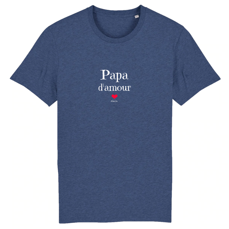 Cadeau anniversaire : T-Shirt - Papa d'amour - Coton Bio - 7 Coloris - Cadeau Original - Cadeau Personnalisable - Cadeaux-Positifs.com -XS-Indigo-