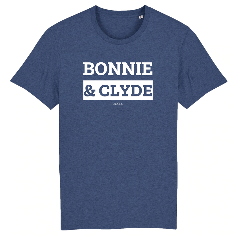 Cadeau anniversaire : T-Shirt Premium - Bonnie & Clyde - Coton Bio - 12 Coloris - Mythique - Cadeau Personnalisable - Cadeaux-Positifs.com -XS-Indigo-