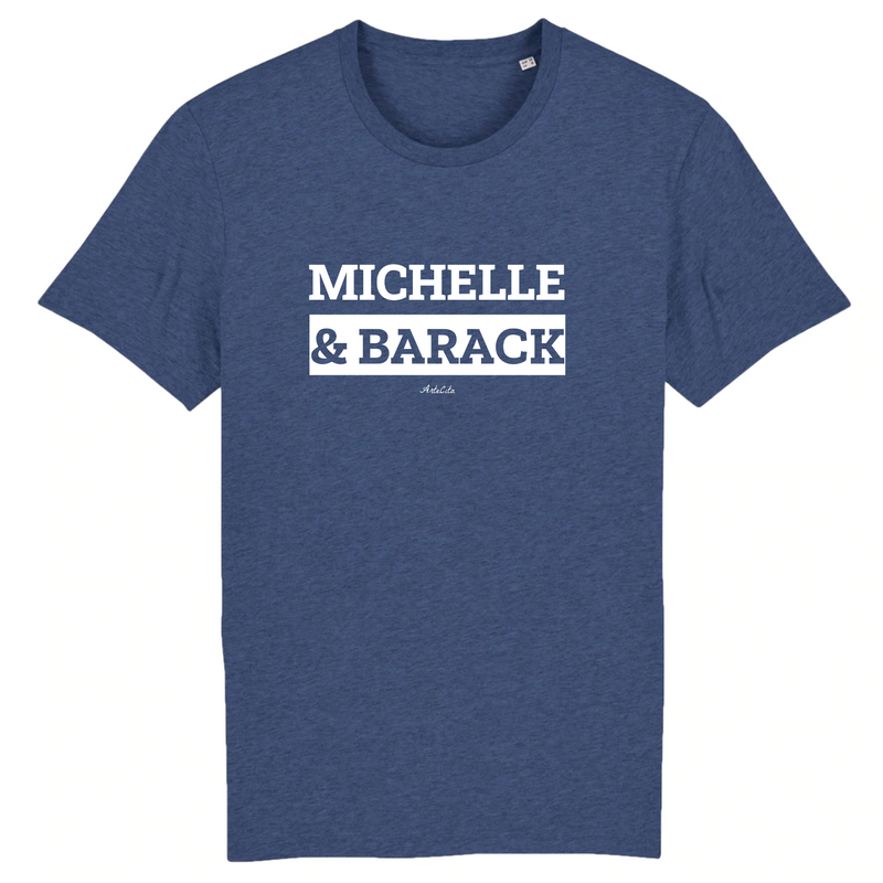 Cadeau anniversaire : T-Shirt Premium - Michelle & Barack - Coton Bio - 12 Coloris - Mythique - Cadeau Personnalisable - Cadeaux-Positifs.com -XS-Indigo-