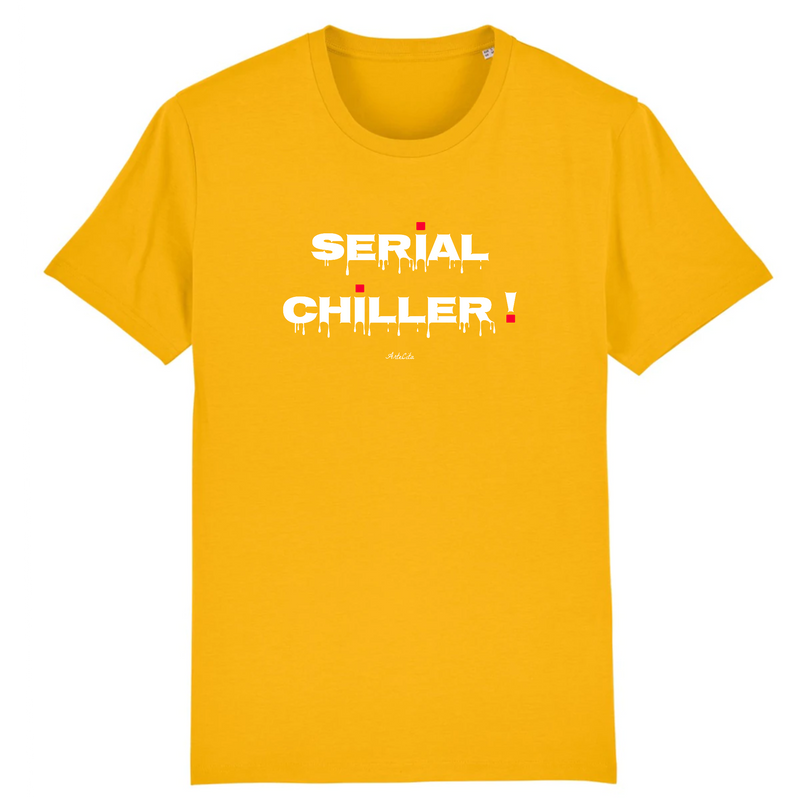 Cadeau anniversaire : T-Shirt Premium - Serial Chiller - Coton Bio - 12 Coloris - Humour - Cadeau Personnalisable - Cadeaux-Positifs.com -XS-Jaune-