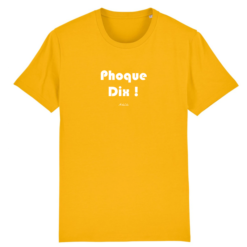 Cadeau anniversaire : T-Shirt Premium - Phoque Dix - Coton Bio - 12 Coloris - Humour - Cadeau Personnalisable - Cadeaux-Positifs.com -XS-Jaune-