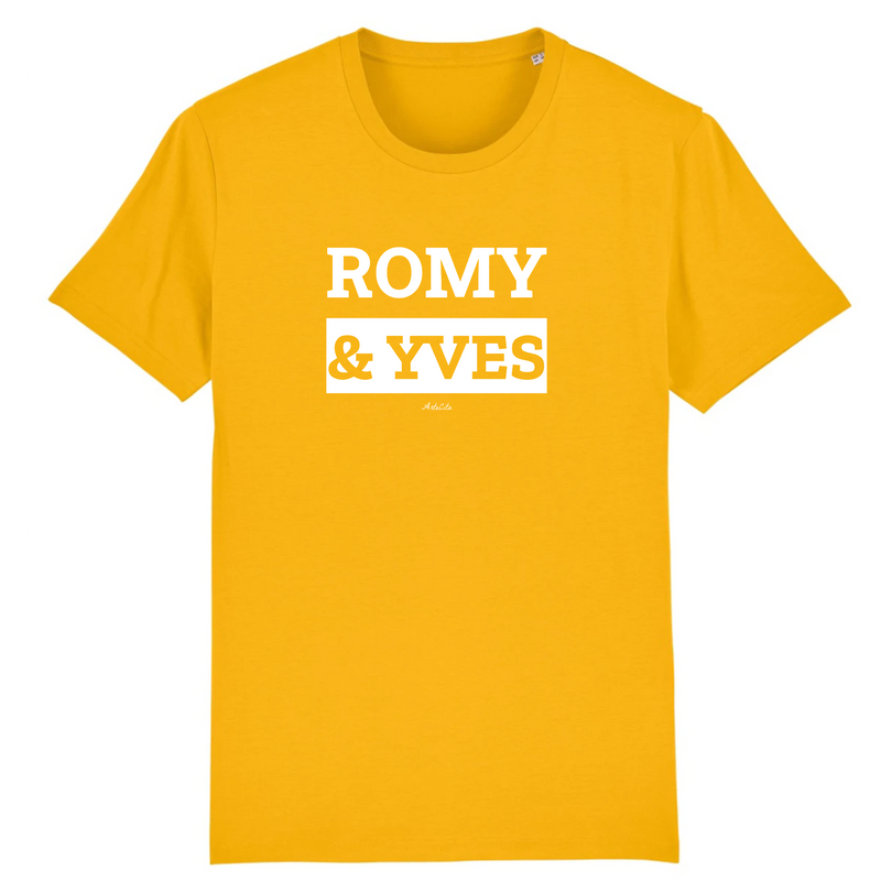 Cadeau anniversaire : T-Shirt Premium - Romy & Yves - Coton Bio - 12 Coloris - Mythique - Cadeau Personnalisable - Cadeaux-Positifs.com -XS-Jaune-