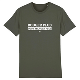 T-Shirt - Bouger Plus pour Manger Plus - Unisexe - Coton Bio - Cadeau Original - Cadeau Personnalisable - Cadeaux-Positifs.com -XS-Kaki-