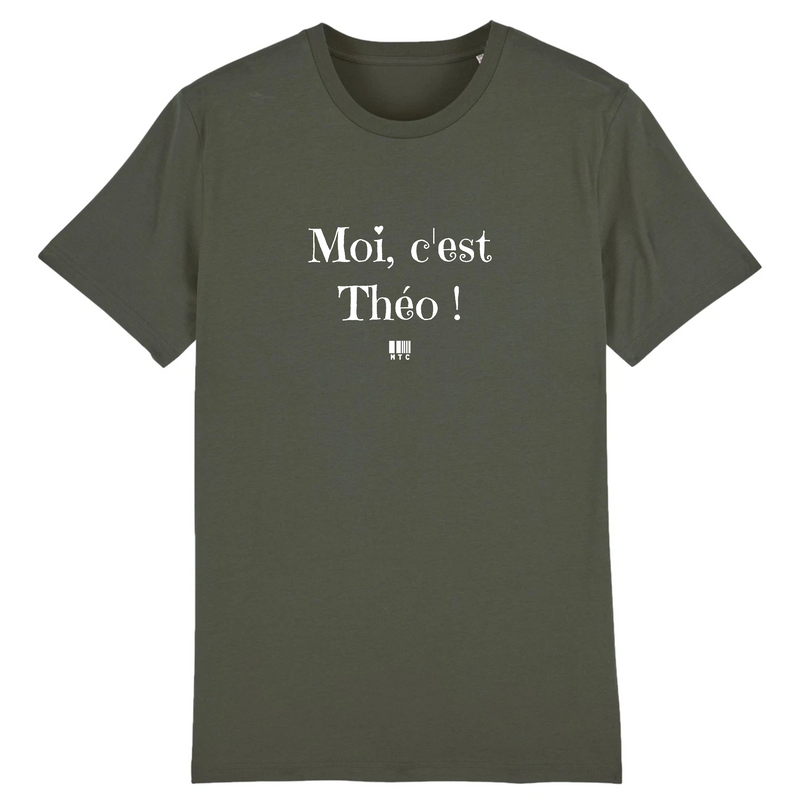 Cadeau anniversaire : T-Shirt - Moi c'est Théo - Coton Bio - 7 Coloris - Cadeau Original - Cadeau Personnalisable - Cadeaux-Positifs.com -XS-Kaki-