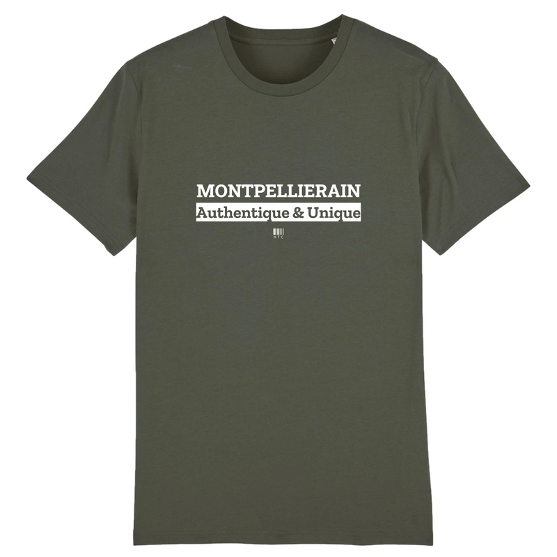 Cadeau anniversaire : T-Shirt - Montpelliérain - Coton Bio - 7 Coloris - Cadeau Original - Cadeau Personnalisable - Cadeaux-Positifs.com -XS-Kaki-