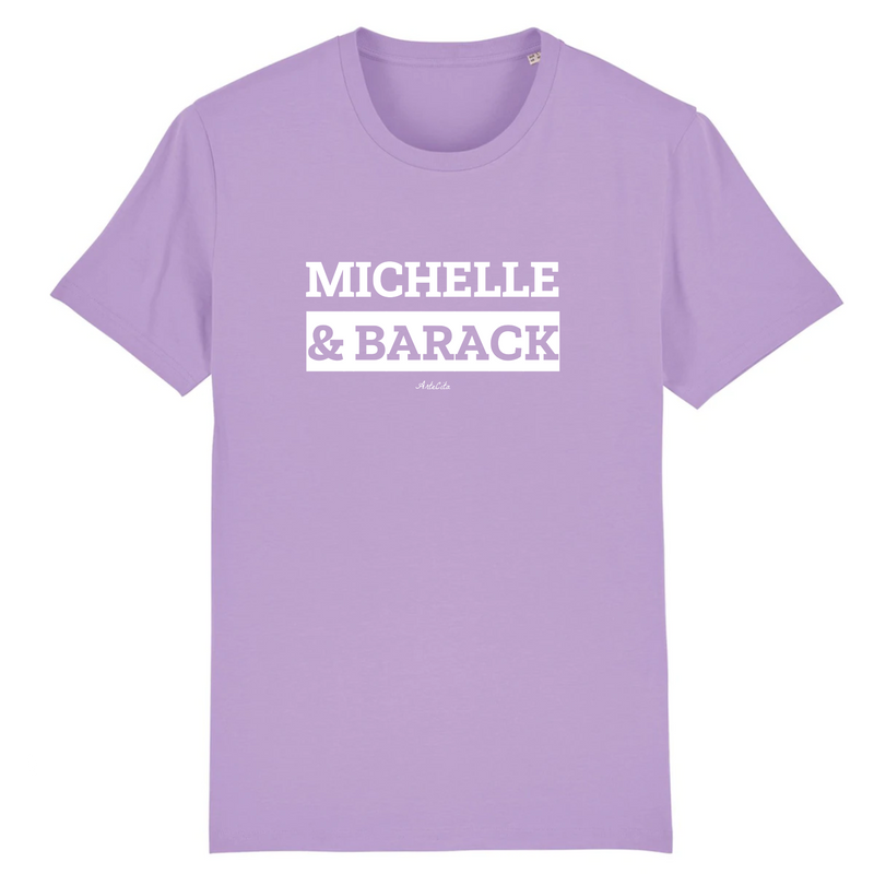 Cadeau anniversaire : T-Shirt Premium - Michelle & Barack - Coton Bio - 12 Coloris - Mythique - Cadeau Personnalisable - Cadeaux-Positifs.com -XS-Lavande-