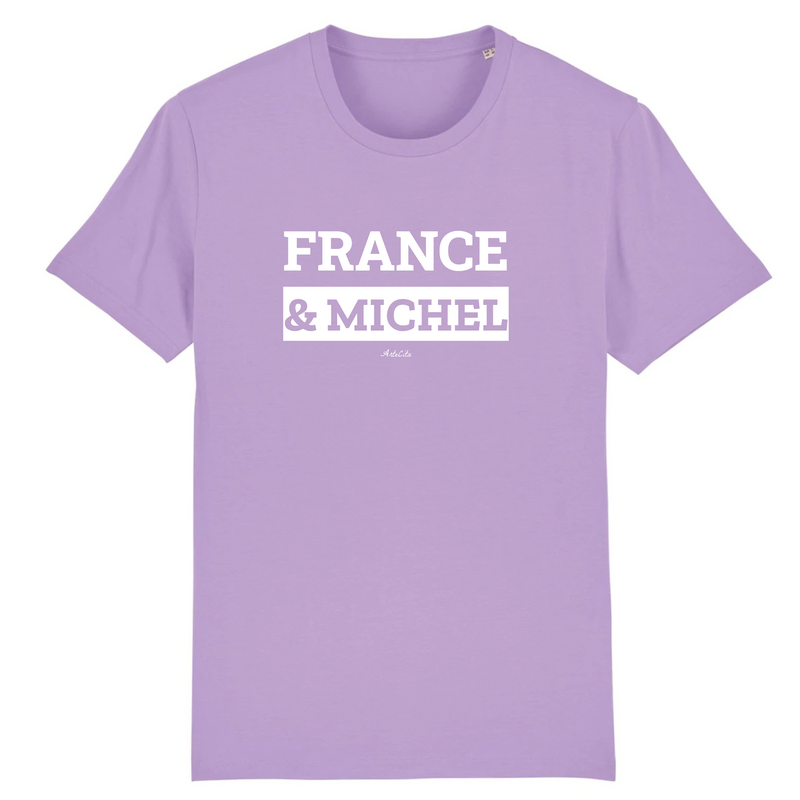 Cadeau anniversaire : T-Shirt Premium - France & Michel - Coton Bio - 12 Coloris - Mythique - Cadeau Personnalisable - Cadeaux-Positifs.com -XS-Lavande-