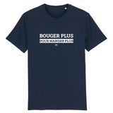 T-Shirt - Bouger Plus pour Manger Plus - Unisexe - Coton Bio - Cadeau Original - Cadeau Personnalisable - Cadeaux-Positifs.com -XS-Marine-