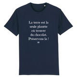 T-Shirt - Pas de Terre Pas de Chocolat - Unisexe - Coton Bio - Cadeau Original - Cadeau Personnalisable - Cadeaux-Positifs.com -XS-Marine-