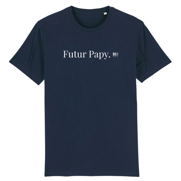 T-Shirt - Futur Papy - Coton Bio - 7 Coloris - Cadeau Original - Cadeau Personnalisable - Cadeaux-Positifs.com -XS-Marine-