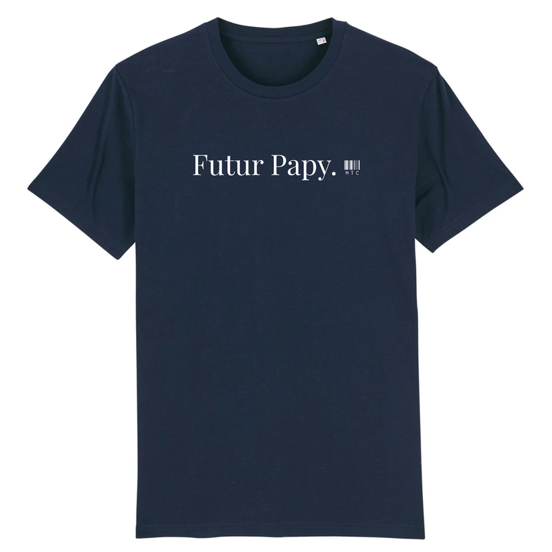 Cadeau anniversaire : T-Shirt - Futur Papy - Coton Bio - 7 Coloris - Cadeau Original - Cadeau Personnalisable - Cadeaux-Positifs.com -XS-Marine-