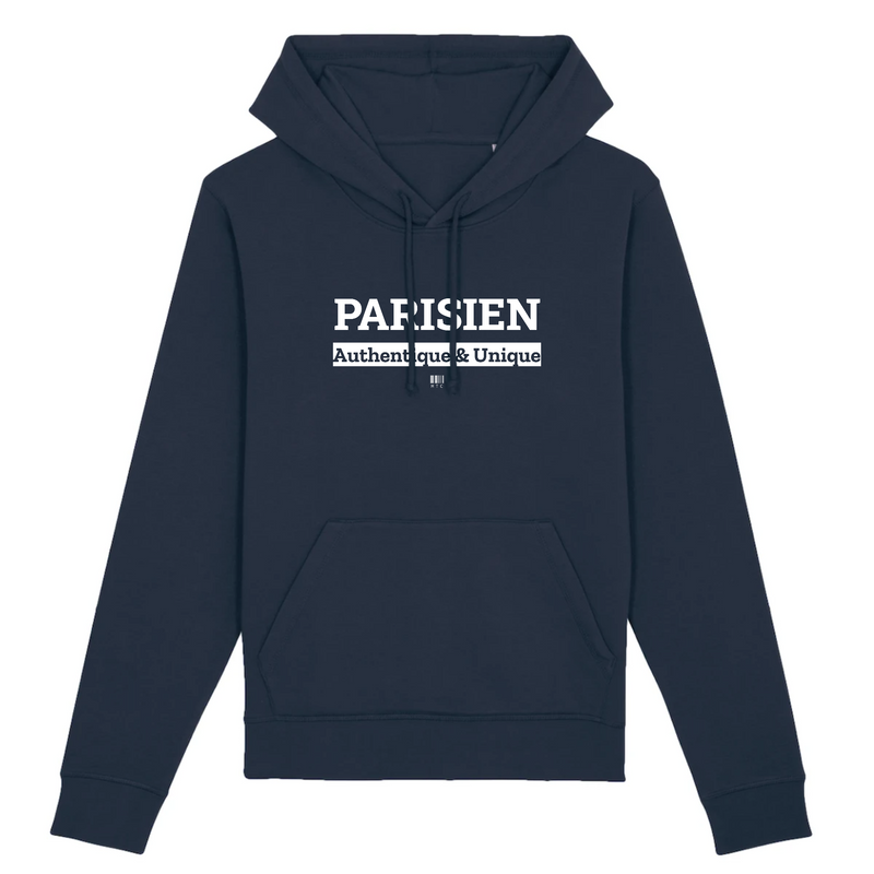 Cadeau anniversaire : Sweat à Capuche - Parisien - Coton Bio - 5 Coloris - Cadeau Original - Cadeau Personnalisable - Cadeaux-Positifs.com -XS-Marine-