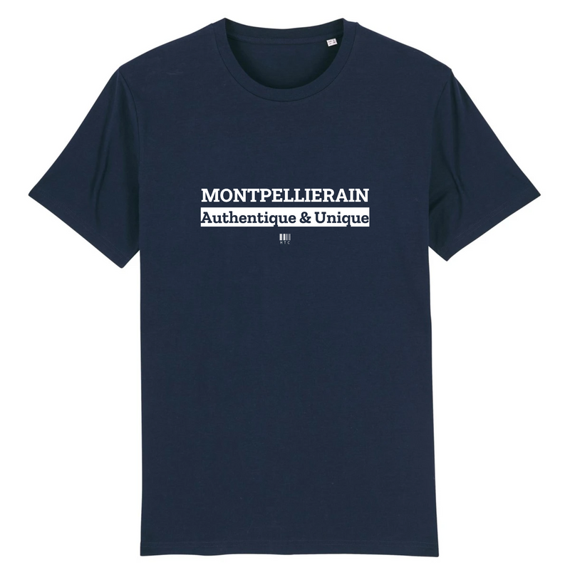 Cadeau anniversaire : T-Shirt - Montpelliérain - Coton Bio - 7 Coloris - Cadeau Original - Cadeau Personnalisable - Cadeaux-Positifs.com -XS-Marine-